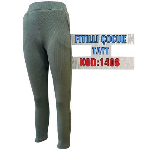 Yılmazcan ÇT1408-1 Kız Çocuk Fitilli Cepli Sade Tayt 8-12 Yaş