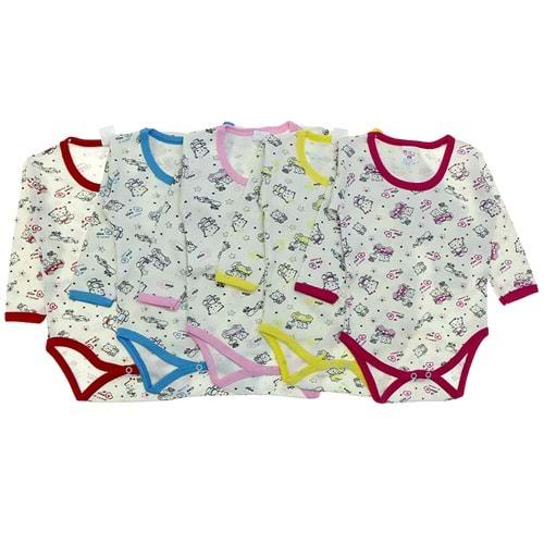 Minnikçe 1551 Çocuk Empirme Uzun Kol Çıtçıtlı Badi 1-6 Yaş