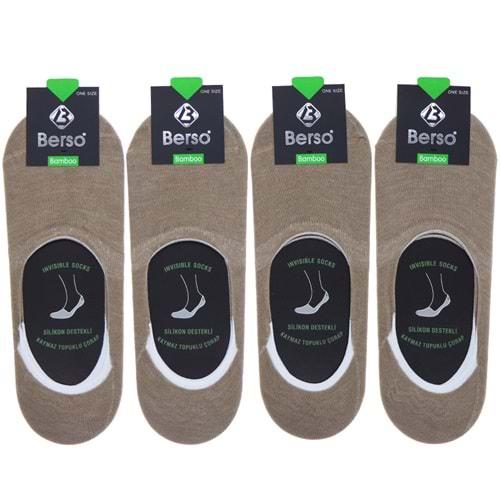 Berso 5093 Erkek Bambu Dikişsiz Likralı Düz Babet Çorap