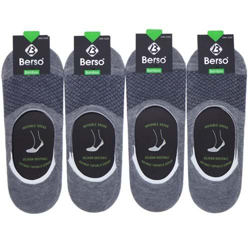 Berso Erkek Bambu Dikişsiz Likralı Jakar Desenli Babet Çorap