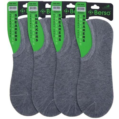 Berso 0223 Erkek Bambu Dikişsiz Likralı DÜz Sneaker Çorap