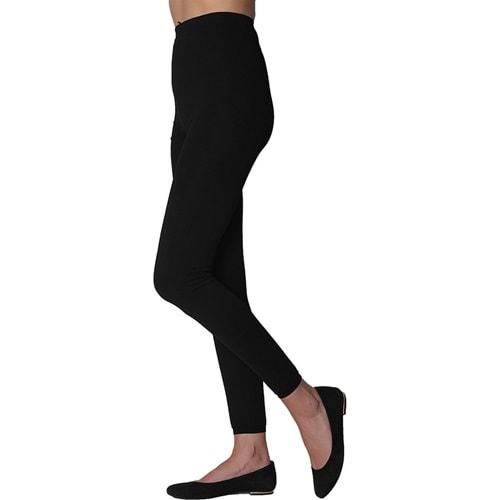 Buhara 3020-01 Bayan Tekli Likralı Düz Viskon Uzun Tayt S-M-L- XL