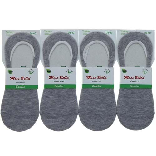 Miss Bella Bayan Dikişsiz Bambu Likralı Silikonlu Babet Çorap