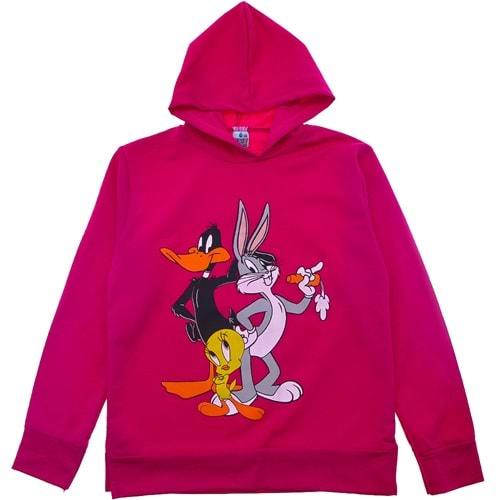 Damlanur Kız Çocuk Çizgi Karakter Bas Kapşonlu Penye Tunik 9-12 Yaş