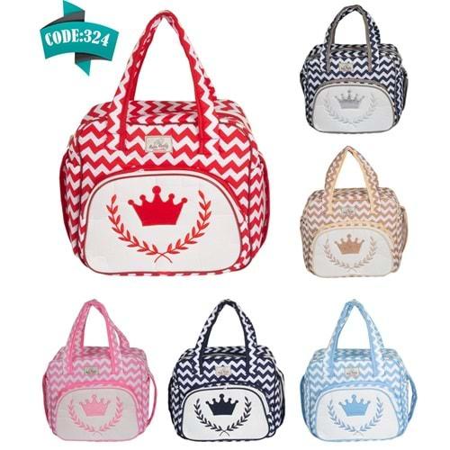 Rain Baby 324 Bebe Çizgili Taç Baskılı Çanta