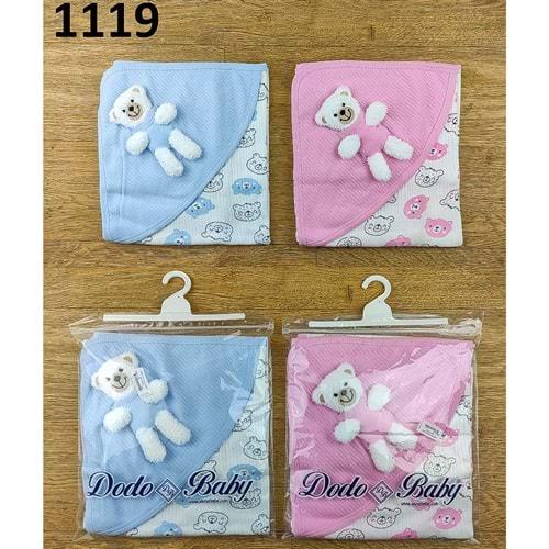 Dodo 1119 Bebe Empirme Ayıcık Oyuncaklı Şapkalı Battaniye 0-1 Yaş