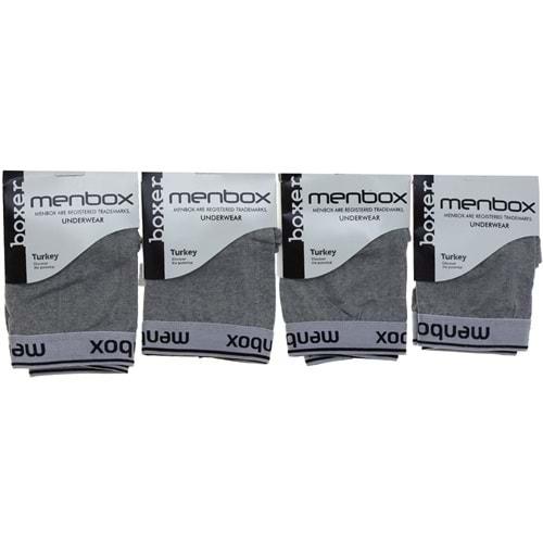 Menbox 1050 Erkek Ahtapotlu Likralı Düz Boxer 12 Li