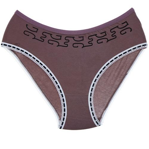 Mody A- Düz Bayan Likralı Labirent Desenli Bato Külot L