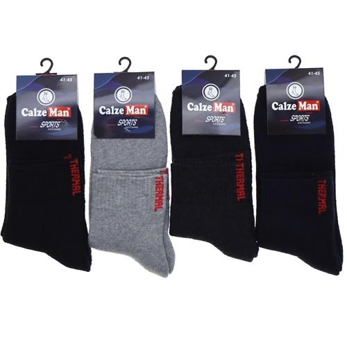 Calze Man Erkek Likralı Thermal Uzun Konç Patik Çorap - Karışık Renk