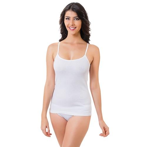 Gümüş 4023 Bayan Penye Düz İp Askılı Atlet S1-M2-L3