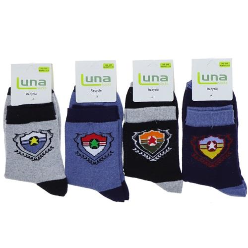 Luna 1752 Erkek Çocuk Likralı Desenli Soket Çorap