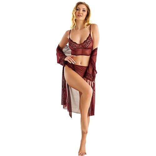 Lily Bicnca 9089 Bayan 3 Lü Fantazi Takım Gecelik