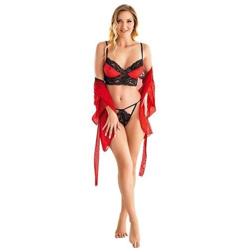 Lily Bicnca 9080 Bayan 3 Lü Fantazi Kısa Gecelik