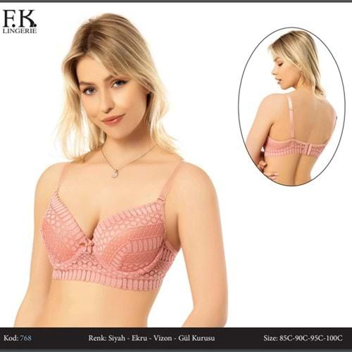 F.K 768 Bayan Dantelli Destekli Sütyen Cup C 85 -100