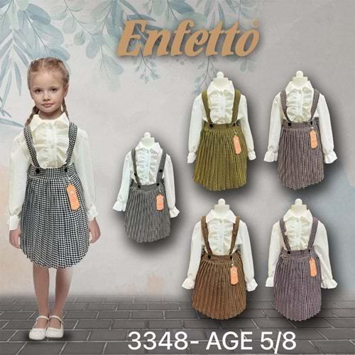 Lotus 3348 Kız Çocuk Kazayağı Askılı Elbise 5-8 Yaş