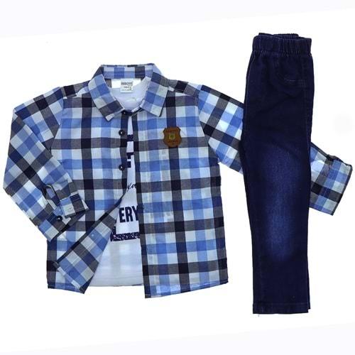 Beboys Erkek 1072 Erkek Ekose 3 Lü Takım 1-3 Yaş