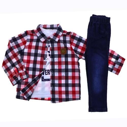 Beboys Erkek 1073 Erkek Ekose 3 Lü Takım 4-6 Yaş