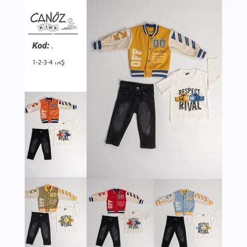 Canöz 2988 Erkek Çocuk Kolej Ceketli 3 Lü Takım 1-4 Yaş