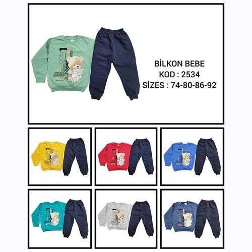 Bilkon 2534 Erkek Çocuk Ayı Baskılı 2 İp Takım 1-2 Yaş