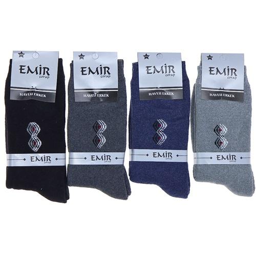 Emir Erkek Likralı Desenli Havlu Soket Çorap