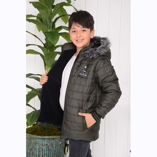 Twix Kids 8440 Erkek Çocuk Yan Cepli Kapitone Mont 7-10 Yaş