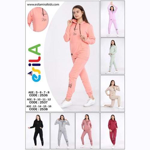 Esila 2537 Kız Penye Hyper Free Baskı Kapşonlu Takım 9-12 Yaş
