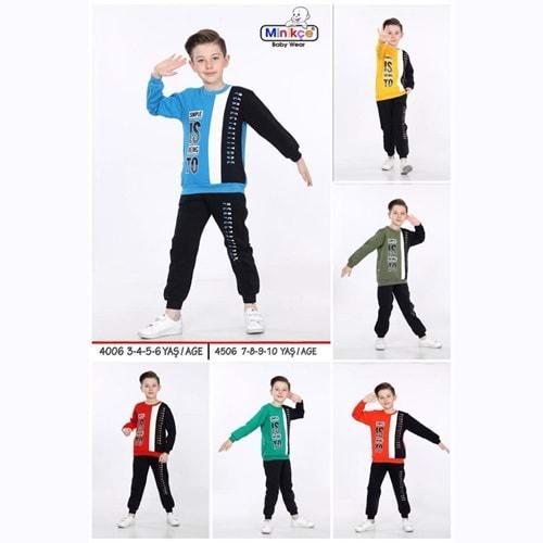Minikçe 4006 Erkek Çocuk 3 İp Sımple Is BeıngBaskılı Takım 3-6 Yaş