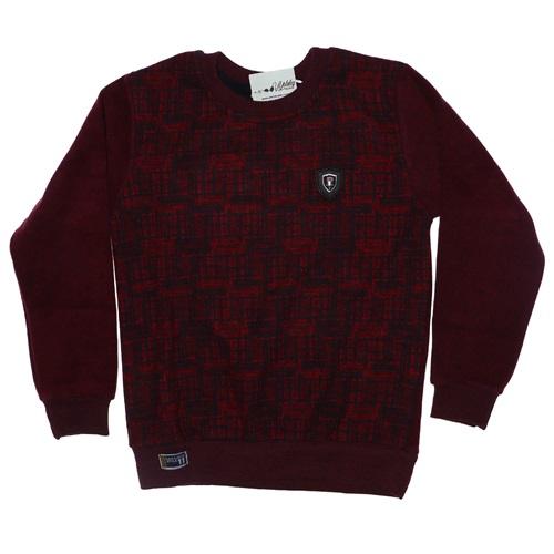 120 Selanik Desenli Erkek Sweatshirt 9-12 Yaş