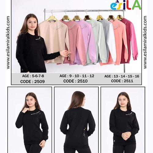 Esila 2509 Kız Çocuk Sıfır Yaka Motivated Baskılı Tişört 5-8 Yaş