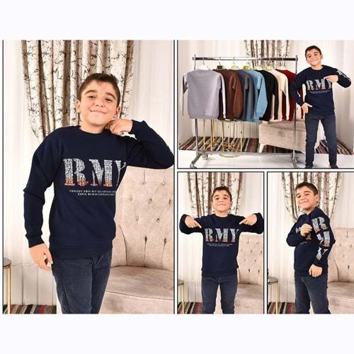 Kardeşler Lıfe Erkek Çocuk 3 İp RMY Baskılı Sweat 5-8 Yaş