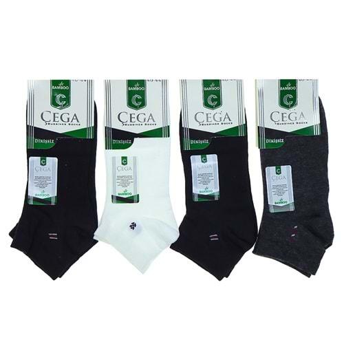 Çega 2029 Erkek Bambu Likralı Dikişsiz Patik Çorap