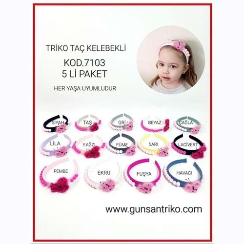 Gogo Bici 7103 Kız Çocuk Triko Kelebekli Taç 5 Li