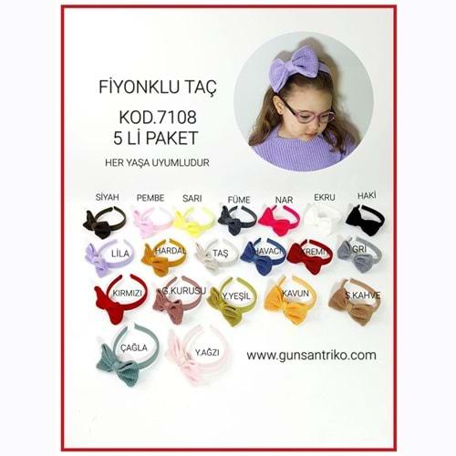 Gogo Bici 7108 Kız Çocuk Triko Fiyonklu Taç 5 Li