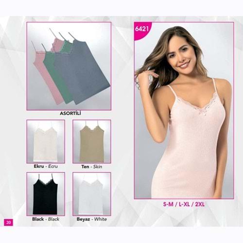 Kota 6421 Bayan Raporlu Ribanalı İp Askı Atlet 2XL