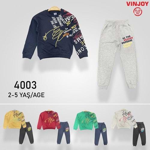 Vinjoy 4003 Erkek Çocuk Karışık Baskılı 2 İplik 2 li Takım 2-5 Yaş