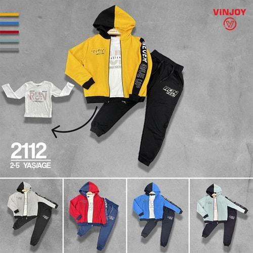 Vinjoy 2112 Çocuk Run Baskılı 2 İplik 3 Lü Takım 2-5 Yaş