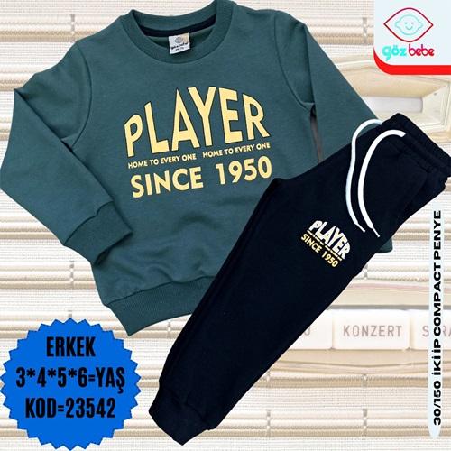 Göz Bebe 23542 Erkek Çocuk 2İp Penye Player Baskılı Takım 3-6 Yaş