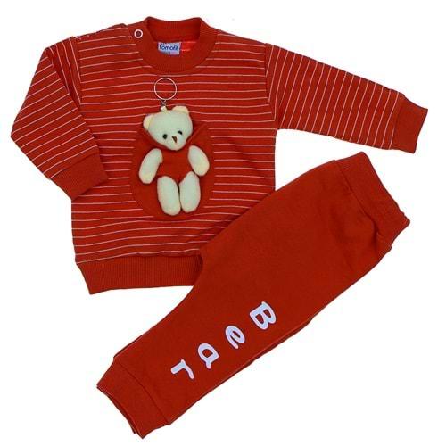 Tomofil 925 Erkek Çocuk Cepte Oyuncak Ayıcıklı Çizgili Takım 1-3 Yaş
