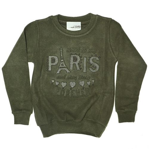 2029 Paris Gofret Selanik Kız Sweatshirt 5-8 Yaş