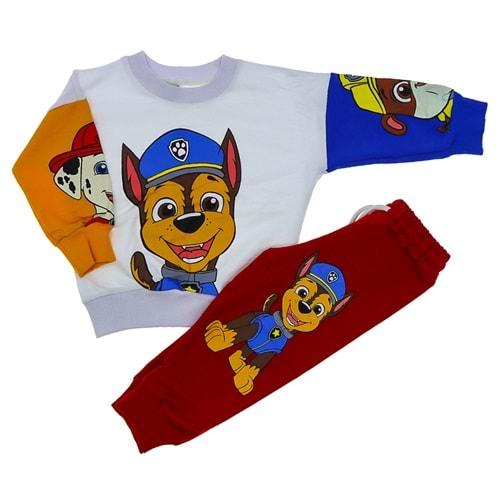Zara Tintini 7022 Erkek Çocuk Penye Paw Petrol Köpek Baskılı Takım 2-8 Yaş