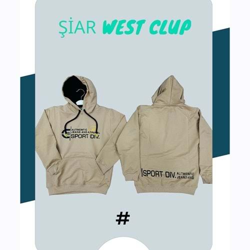 Şiar 6059 Erkek Çocuk Kapşonlu Ön Arka Baskılı 2 İp Sweat 9-12 Yaş