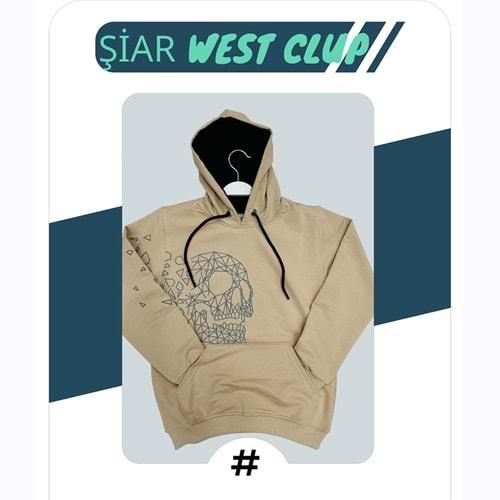 Şiar 6160 Erkek Çocuk Kapşonlu Ön Kol Baskılı 2 İp Sweat 13-16 Yaş