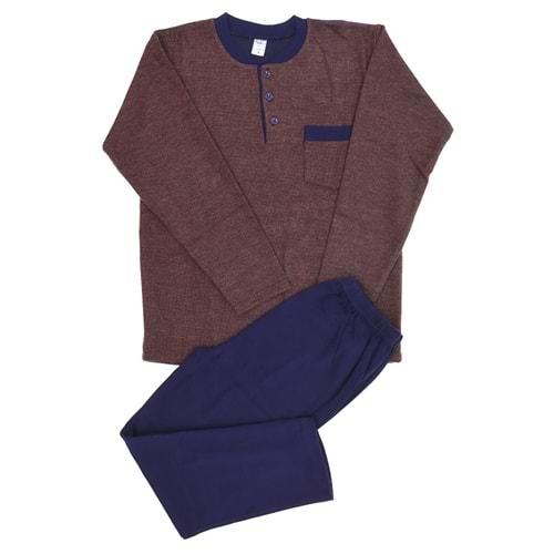 Pijamor 550 Erkek Düğmeli Selanik Battal Pijama Takımı 2-3-4 (3 Lü)