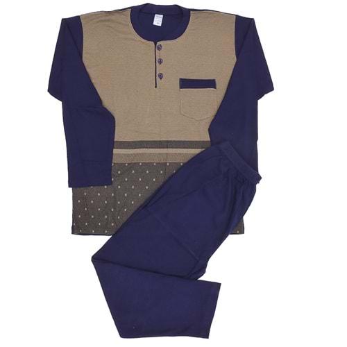 Pijamor 535 Erkek Düğmeli Jakarlı Pijama Takımı 2-3-4
