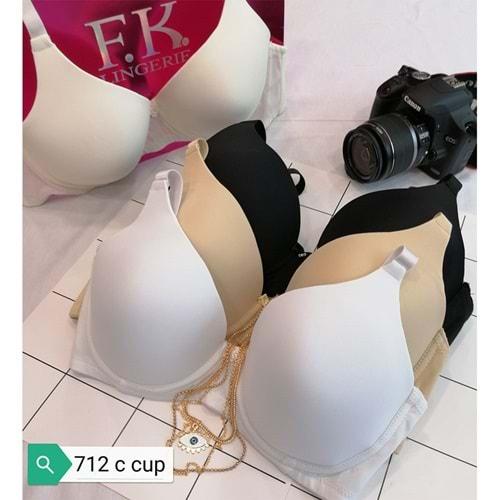 F.K 712 Bayan Dolgusuz Süngerli Telli Toparlayıcı Sütyen Cup C (85-100)