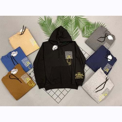 Tomıco 730521 Erkek Çocuk Penye Homme Baskılı Ges Kapşonlu Sweat 9-12 Yaş