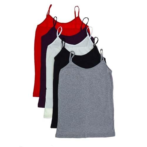 G Ç Collection Bayan Penye Likralı Fitilli İp Askı Atlet