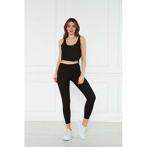 Vogsing 397 Bayan Şardonlu Fitilli Yüksek Bel Battal Tayt 3XL-5XL