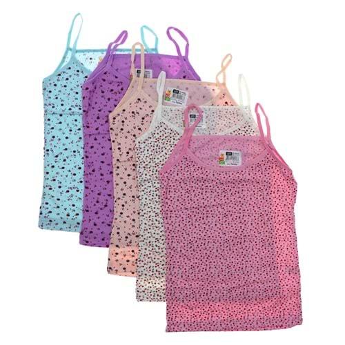 Gelincik 670 Kız Çocuk Desenli Likralı Penye İp Askılı Atlet