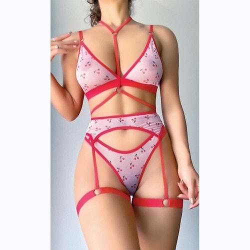 NightLight 1039 Bayan Tül Fantazi Jartiyer Takım